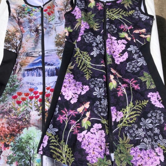 2 colorful zip-up dresses. Wmns L - Picture 3 of 7